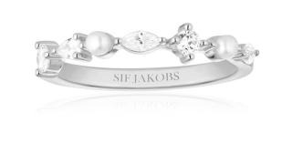 Sif Jakobs Stříbrný prsten s kubickými zirkony a perlami Adria SJ-R12260-PCZ 50 mm