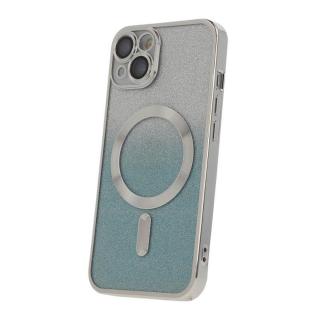 Silikonové TPU pouzdro Mag Glitter Chrome pro Apple iPhone 14, stříbrná