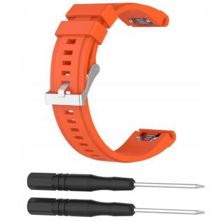 Silikonový pásek na hodinky s kolíky Fenix5, oranžový