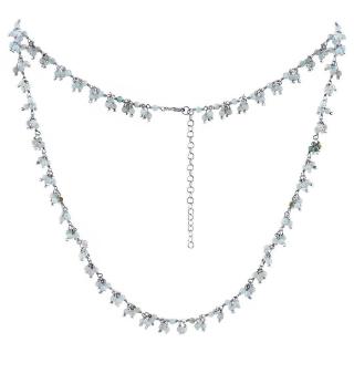 Silvego Stříbrný náhrdelník s pravým Akvamarínem Bern INS1015NAQ