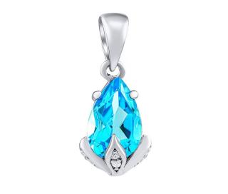 Silvego Stříbrný přívěsek Clarissa se Swiss Blue Topaz a Brilliance Zirconia JJJ1267PTS