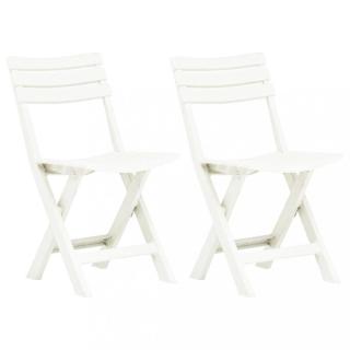 Skládací zahradní židle 2ks plast Dekorhome Bílá,Skládací zahradní židle 2ks plast Dekorhome Bílá