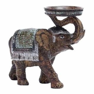 Slon socha se svícnem na čajovou svíčku 16 cm - výška cca 16 cm