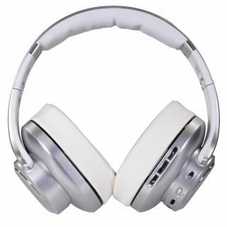 Sluchátka EVOLVEO SupremeSound 8EQ, Bluetooth sluchátka s reproduktorem a ekvalizérem 2v1, stříbrné