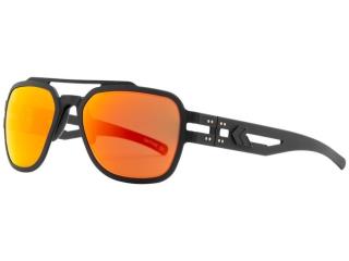 Sluneční brýle Stark Polarized Gatorz® – Smoke Polarized w/ Sunburst Mirror, Černá