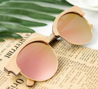 Sluneční dřevěné brýle Super módní