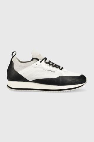 Sneakers boty Calvin Klein LOW TOP LACE UP NYLON bílá barva, HM0HM00921