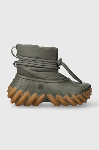 Sněhule Crocs Echo Boot zelená barva, 208716