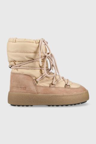 Sněhule Moon Boot Ltrack Suede Nylon béžová barva, 24500200.CIPRIA-CIPRIA