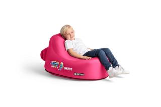 SoftyBag Nafukovací židle dětská Šmoulové růžová