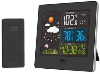 Solight meteostanice, barevný LCD, teplota, vlhkost, RCC, černá, TE80