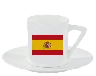 Španělská vlajka Espresso hrnek s podšálkem 100ml