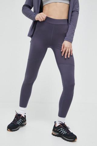 Sportovní legíny Jack Wolfskin Berntal Tights dámské, fialová barva, hladké