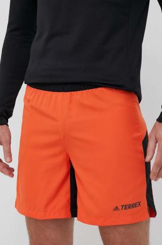 Sportovní šortky adidas TERREX pánské, oranžová barva