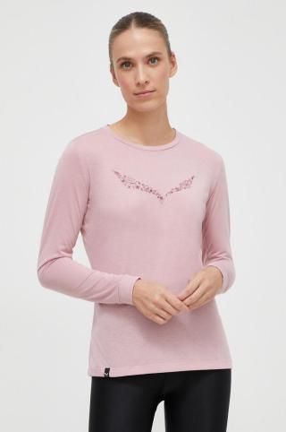 Sportovní tričko s dlouhým rukávem Salewa Solidlogo Dry růžová barva