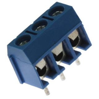 Šroubovací svorkovnice do dps 3 kontakty 16a/300v rm 5.0mm modrá barva xinya xy301v-a 3p