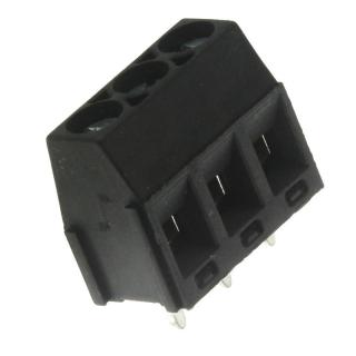 Šroubovací svorkovnice do dps 3 kontakty 24a/250v rm5.08mm černá barva ptr akz350/3-5.08-v-black