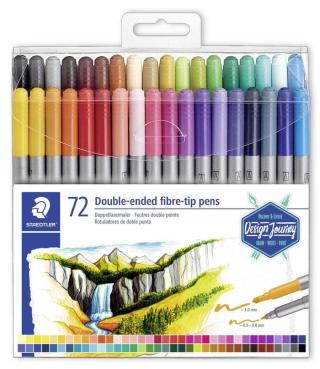 Staedtler Fixy Design Journey, 72 různých barev, sada, oboustranné - rozbaleno