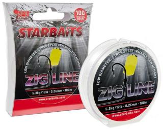 Starbaits Vlasec Zig Line 100m Nosnost: 5,3kg, Průměr: 0,26mm