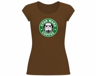 Starwars coffee Dámské tričko velký výstřih