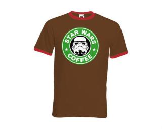 Starwars coffee Pánské tričko s kontrastními lemy