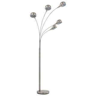 Stojací lampa 200 cm Dekorhome Stříbrná,Stojací lampa 200 cm Dekorhome Stříbrná