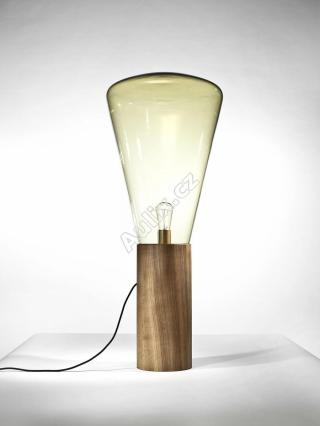 Stojací lampa MUFFINS E27 101cm hnědá kouřová / americký ořech voskovaný / kabel černý - BROKIS C