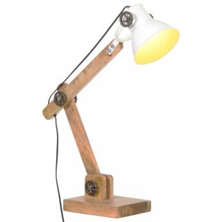 Stolní lampa kov / mangovníkové dřevo Dekorhome Bílá,Stolní lampa kov / mangovníkové dřevo Dekorhome Bílá