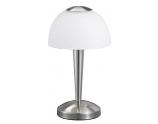 Stolní LED lampa Ventura 29 cm, matný nikl/bílé sklo