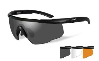 Střelecké brýle Wiley X® Saber Advanced, sada - černý rámeček, sada - čiré, kouřově šedé a oranžové Light Rust čočky (Barva: Černá, Čočky: Čiré + Kouř