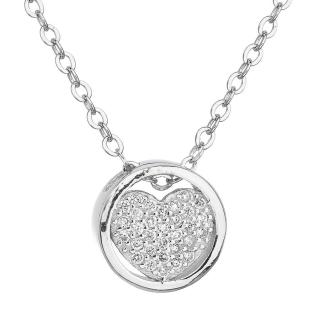 Stříbrný náhrdelník se zirkonem bílé srdce 12027.1