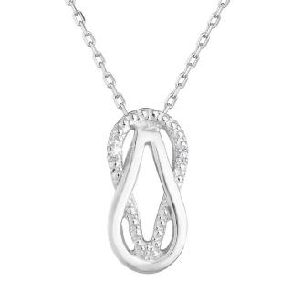 Stříbrný náhrdelník se zirkony bílý 882001.1