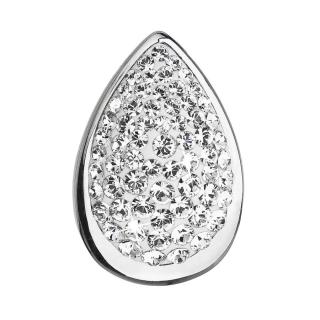 Stříbrný přívěsek s krystaly Swarovski bílá slza 34185.1