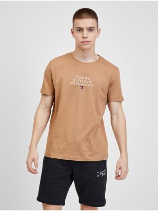 Světle hnědé pánské tričko Tommy Hilfiger