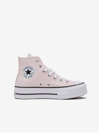 Světle růžové dámské kotníkové tenisky na platformě Converse Chuck Taylor All Star Lift