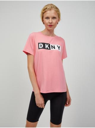 Světle růžové dámské tričko DKNY