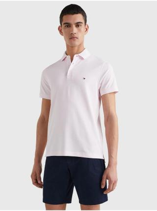 Světle růžové pánské polo tričko Tommy Hilfiger 1985 Slim Polo