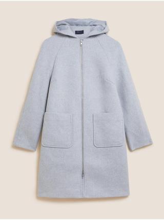 Světle šedý dámský kabát s příměsí vlny Marks & Spencer