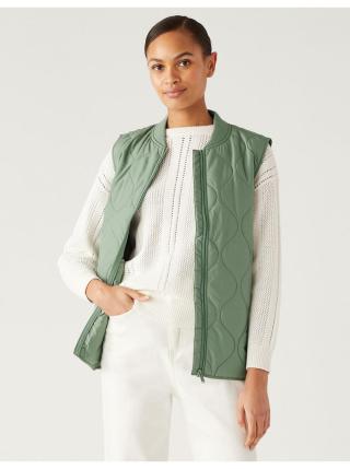Světle zelená dámská lehká prošívaná vesta Marks & Spencer