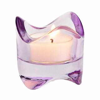Svícen sklo na čajové svíčky světle fialový - 6 x 6 cm