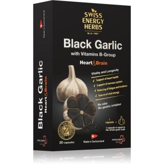 Swiss Energy Herbs Black garlic doplněk stravy pro normální činnost srdce a mozku 20 ks