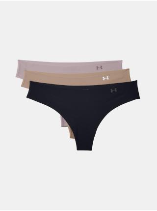 Tanga Under Armour PS Thong 3Pack  - černá a béžová