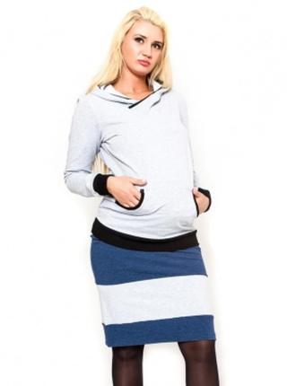 Těhotenská sukně Be MaaMaa - LORA jeans/sv. šedé, vel. XS