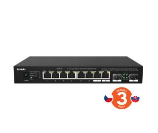 Tenda TEM2010F - 8x 2.5G RJ45 + 2x 2.5G SFP port, VLAN, MAC 16K, ochrana 6kV, propustnost 50 Gb/s