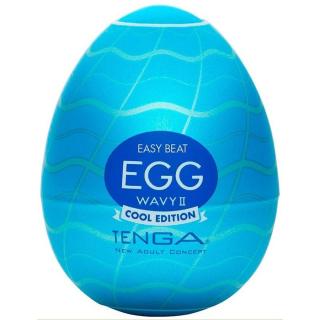Tenga Egg Wavy II Cool Edition jednorázový masturbátor 6,5 cm