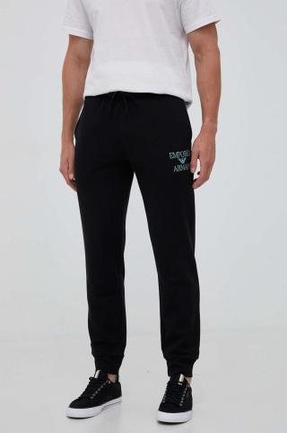 Tepláky Emporio Armani Underwear černá barva, s aplikací