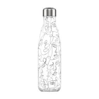 Termoláhev Chilly's Bottles - Line Art Faces 500ml, edice Original