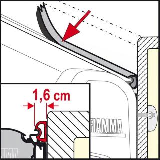 Těsnící pás mezi stěnu karavanu a markýzu Fiamma RAIN GUARD S 1,6 cm