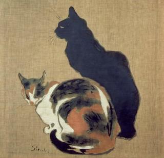 Theophile Alexandre Steinlen - Obrazová reprodukce Two Cats, 1894,