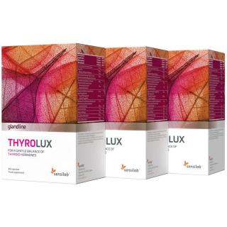 ThyroLux pro podporu štítné žlázy 1+2 ZDARMA | Obsahuje 150 μg jódu , 80 μg selenu a 400 mg L-tyrosinu | Bez hormonů | 180 kapslí | Sensilab